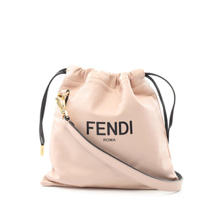 Small Leather Logo Drawstring Crossbody
