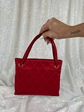 Vintage Chanel Red Satin Mini Bag