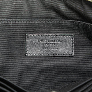 Croc Embossed Leather Clutch