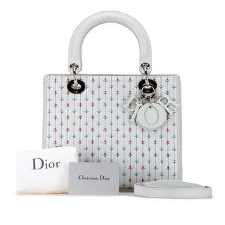 Medium Calfskin Embroidered Flower Lady Dior