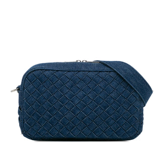 Small Denim Intreccio Camera Bag