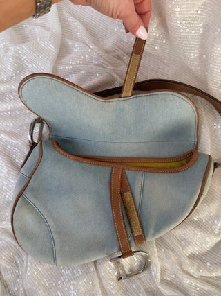 Vintage Dior Denim Saddle Bag