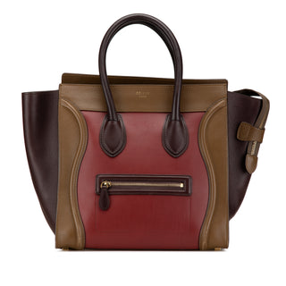 Mini Tricolor Leather Luggage Tote