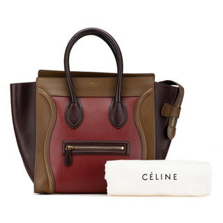 Mini Tricolor Leather Luggage Tote