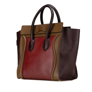 Mini Tricolor Leather Luggage Tote