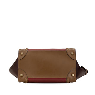Mini Tricolor Leather Luggage Tote