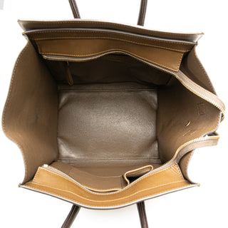 Mini Tricolor Leather Luggage Tote