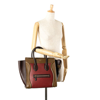 Mini Tricolor Leather Luggage Tote