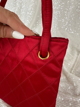 Vintage Chanel Red Satin Mini Bag