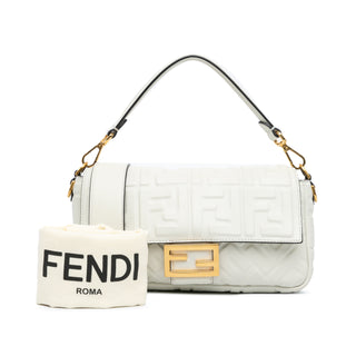 Zucca Embossed Leather Baguette Satchel