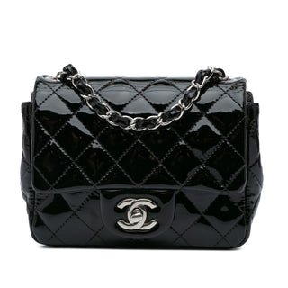 Mini Square Classic Patent Single Flap