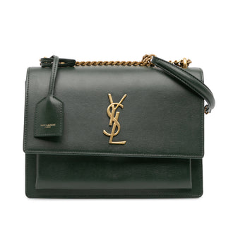 Medium Leather Monogram Sunset Crossbody