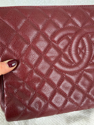 Chanel Quilted Caviar CC Frame Clutch