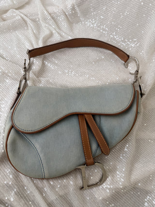 Vintage Dior Denim Saddle Bag