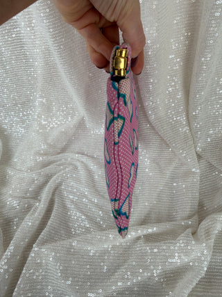 Miu Miu Pink Heart Canvas Clutch