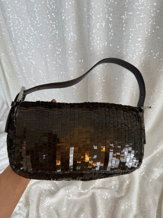 Rare Vintage Fendi Brown Sequin Baguette
