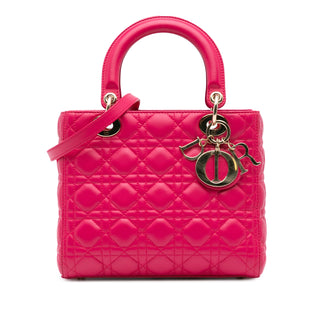 Medium Lambskin Cannage Lady Dior