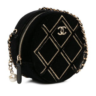 Velvet Pearl Sequin Round Crossbody