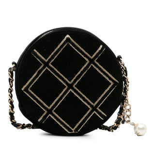 Velvet Pearl Sequin Round Crossbody
