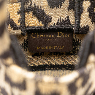 Mizza Mini Embroidered Canvas Leopard Vertical Book Tote