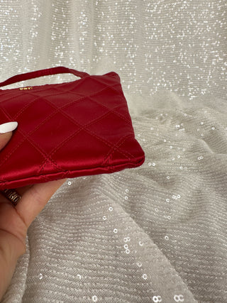 Vintage Chanel Red Satin Mini Bag