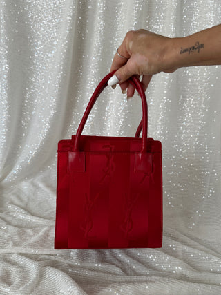 Vintage YSL Red Monogram Mini Tote