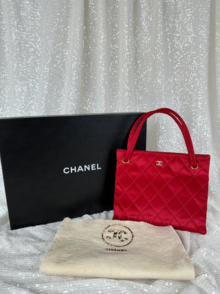 Vintage Chanel Red Satin Mini Bag