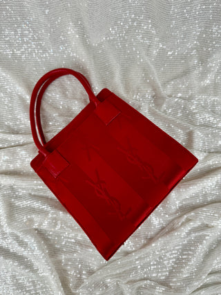 Vintage YSL Red Monogram Mini Tote
