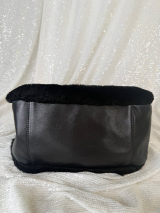 Vintage Chanel Fur and Leather Shoulder Bag