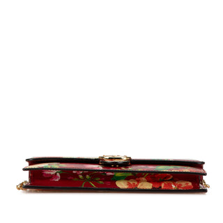 Interlocking G Blooms Leather Wallet on Chain