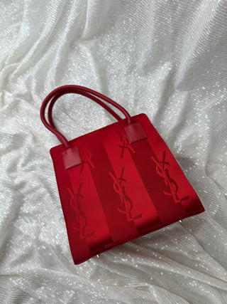 Vintage YSL Red Monogram Mini Tote