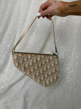 Vintage Dior Floral Mini Saddle Bag