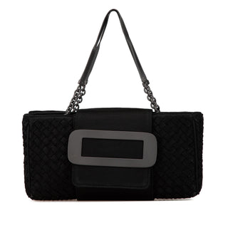 Canvas Intrecciato Buckle Flap