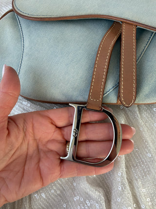 Vintage Dior Denim Saddle Bag
