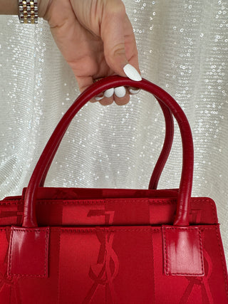 Vintage YSL Red Monogram Mini Tote