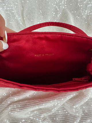 Vintage Chanel Red Satin Mini Bag
