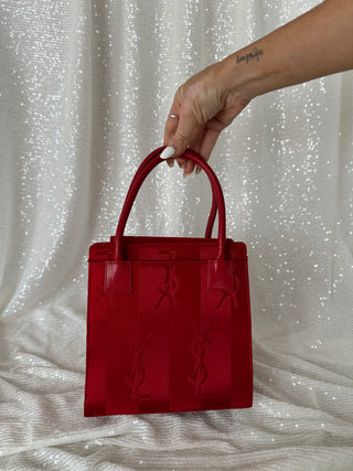 Vintage YSL Red Monogram Mini Tote