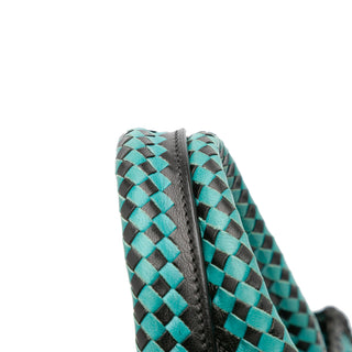 Goatskin Woven Madras Satchel