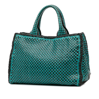 Goatskin Woven Madras Satchel