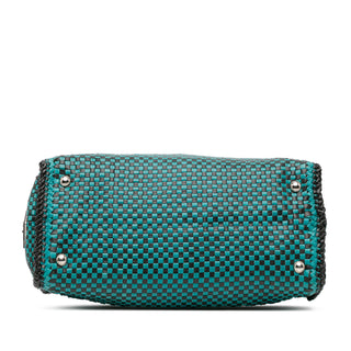 Goatskin Woven Madras Satchel