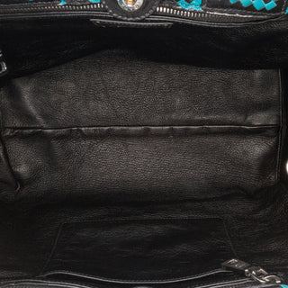 Goatskin Woven Madras Satchel