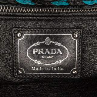 Goatskin Woven Madras Satchel