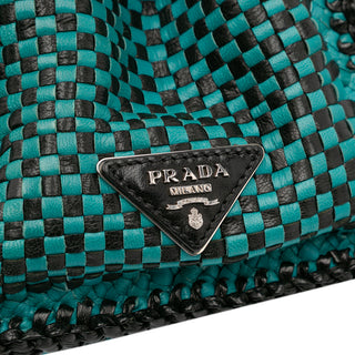Goatskin Woven Madras Satchel