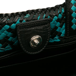 Goatskin Woven Madras Satchel