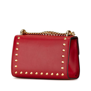 Small Pearl Studded Leather Padlock Crossbody