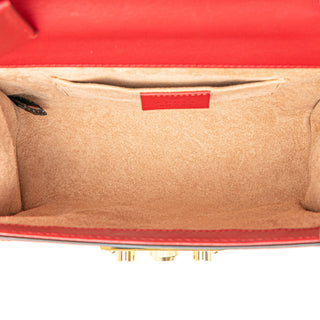 Small Pearl Studded Leather Padlock Crossbody