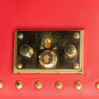 Small Pearl Studded Leather Padlock Crossbody