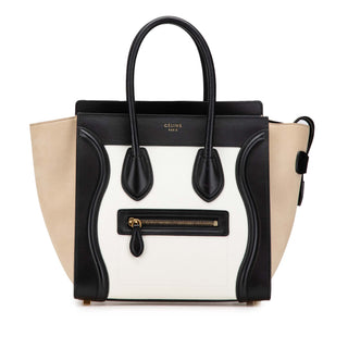 Mini Tricolor Leather Luggage Tote