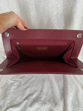 Chanel Quilted Caviar CC Frame Clutch