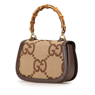 Small Jumbo GG Canvas Bamboo 1947 Top Handle Bag